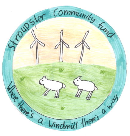 A children's design of the Stroupster Community Fund logo