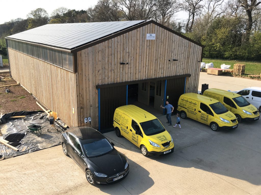 solar panels on the roof at East Coast Organics