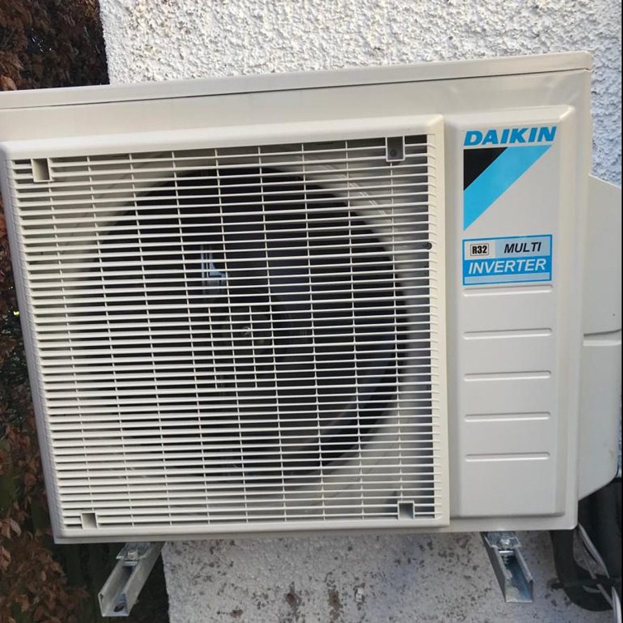 Eckford village hall's air to air heat pump