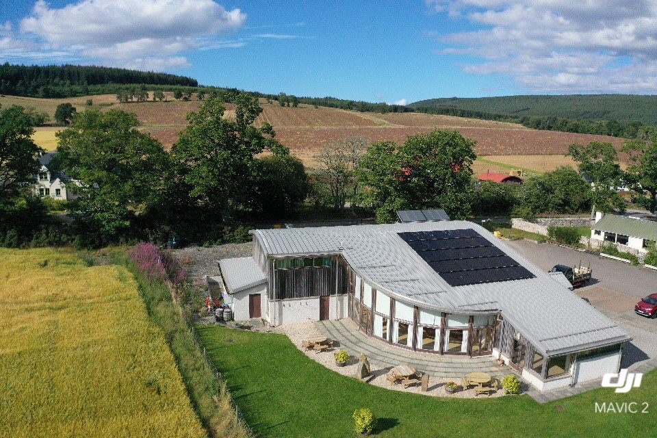 solar panels on the roof of Ardross Community Hall